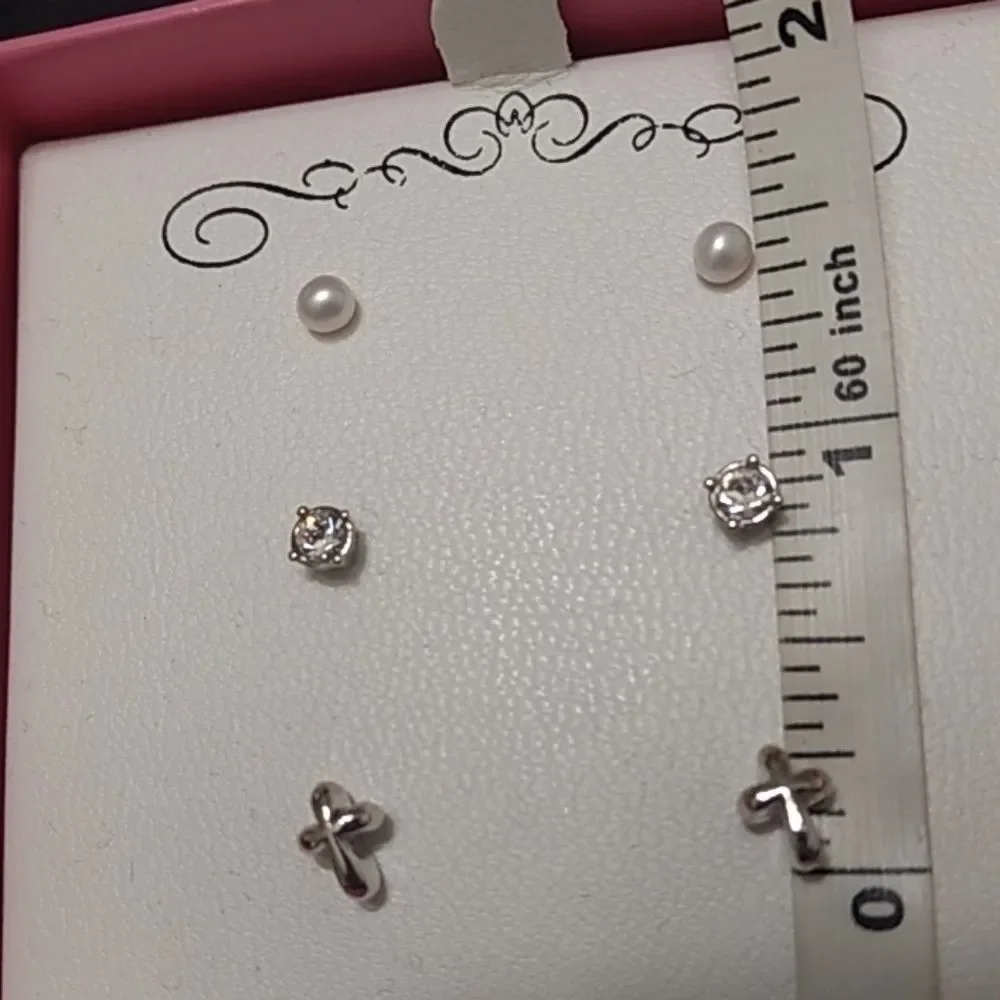 Sterling silver children's earring set